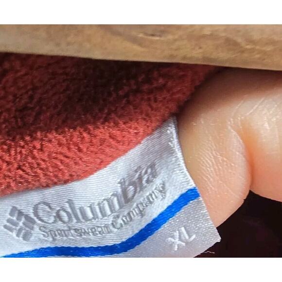 Columbia Pullover Men XL Red Fleece Quarter Zip Klamath Range Sweater - Picture 3 of 11